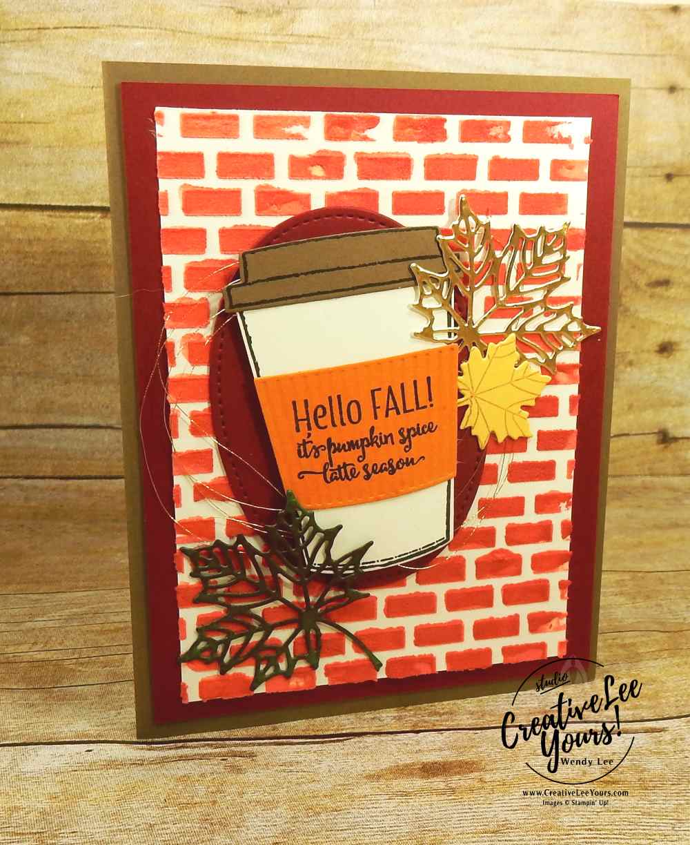 Hello Fall by Jennifer Gerwig Dively, Stampin Up, #creativeleeyours, creatively yours, wendy lee, diemonds team swap,fallcards, handmade, stamping,merry cafe stamp set, coffee cups framelits