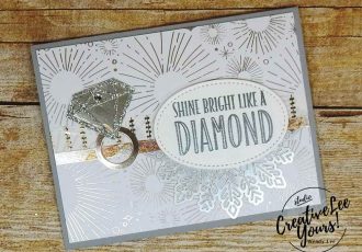 Shine Bright by Nancy Phillips, wendy lee, stampin up, #creativeleeyours, creatively yours, diemonds team swap, congrats, handmade card, you're priceless stamp set, eclectic framelits, stamping,celebrate