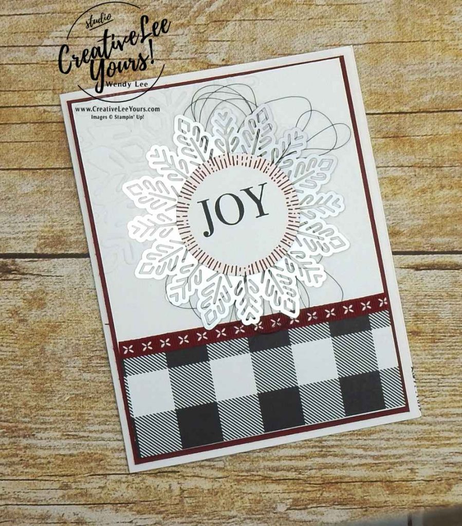 Snowflake Joy by Jennifer Moretz, easy christmas card, stampin up, handmade, winter, stamping, rubber stamps, wendy lee, #creativeleeyours, creatively yours, snowflake, diemond team swap, cheers to the year stamp set