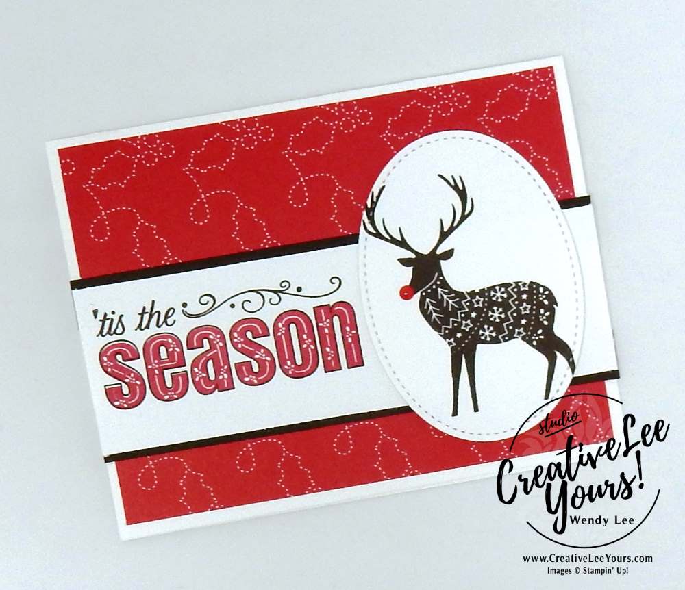 Tis the season by wendy lee, Stampin Up, merry patterns host stamp set, christmas, handmade, stamping, quick & easy holiday cards, #creativeleeyours, creatively yours