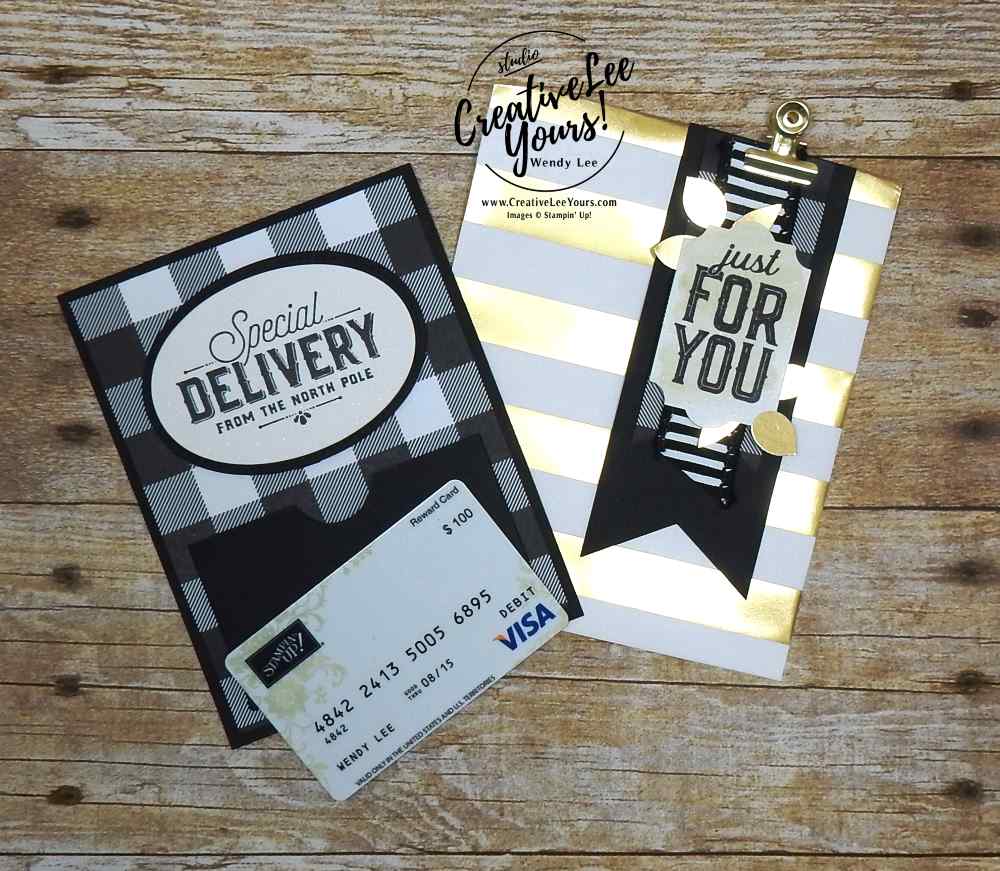 st for you with Wendy Lee, #WCMD2017, Stampin Up, Mery little labels stamp set, handmade, holiday gifts, gift card holder, stamping,#creativeleeyours, creatively yours