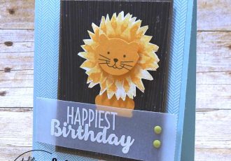 Birthday Lion by Wendy Lee, stampin Up, Painted harvest stamp set, fox builder punch,foxy friends stamp set,masculine birthday card, stamping,#creativeleeyours,handmade,punch art