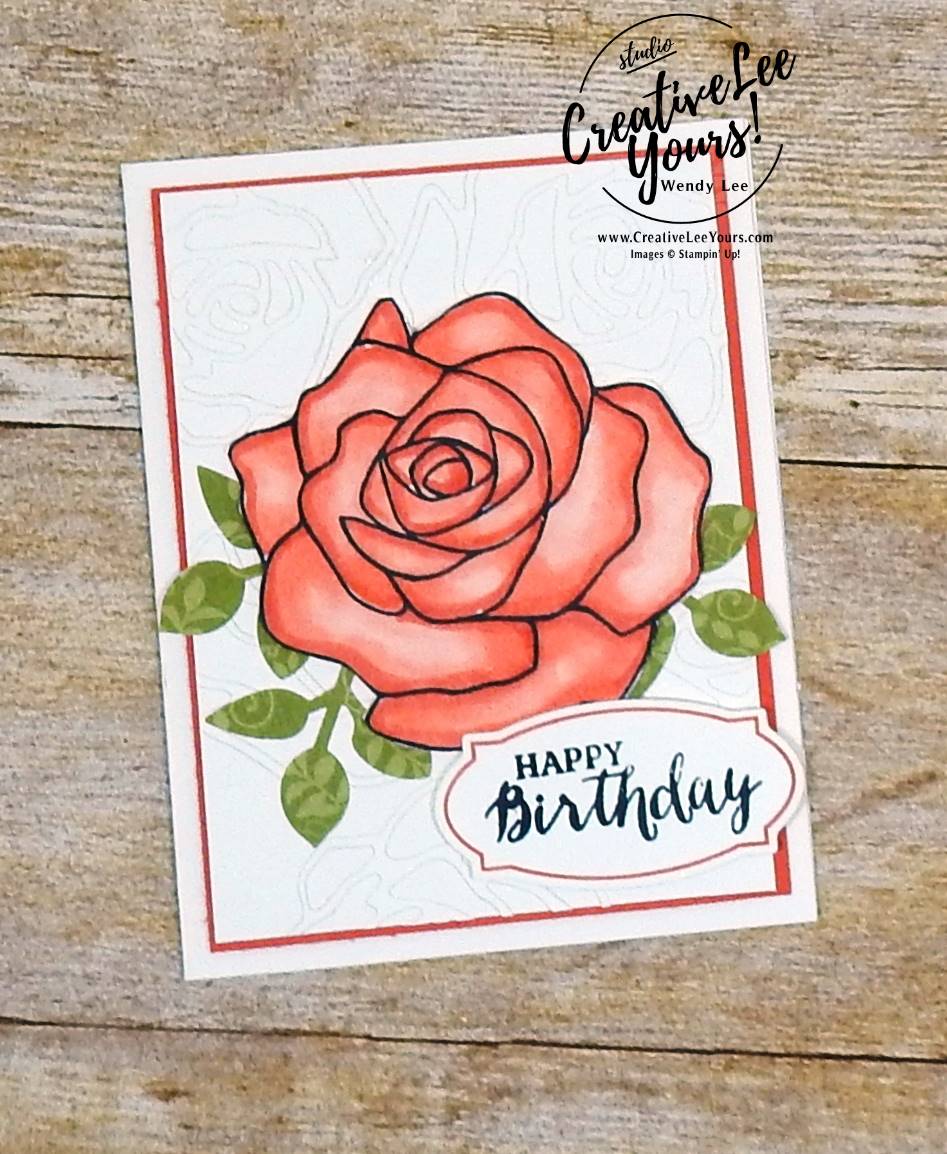 Birthday Flower by Wendy Lee,stampin up, #creativeleeyours, stamping, handmade,stampin blends, rose wonder, watercolor,kylie bertucci international highlights