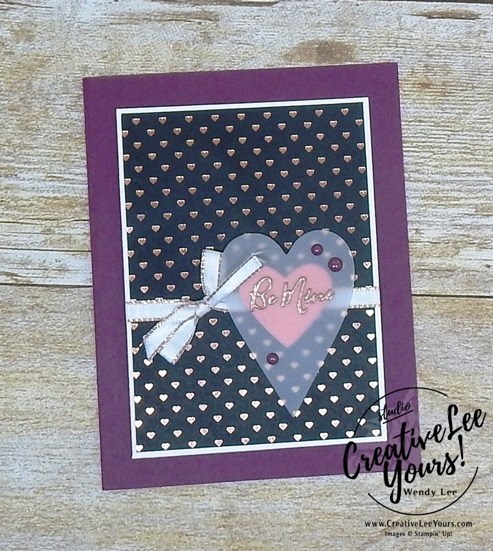 January 2018 Paper Pumpkin Heartfelt Love Notes Kit with Wendy Lee, #creativeleeyours, creatively yours, creative-lee yours, stampin up, stamping, SU,SU cards, handmade, treat pouch, valentine,love note, fast and easy cards