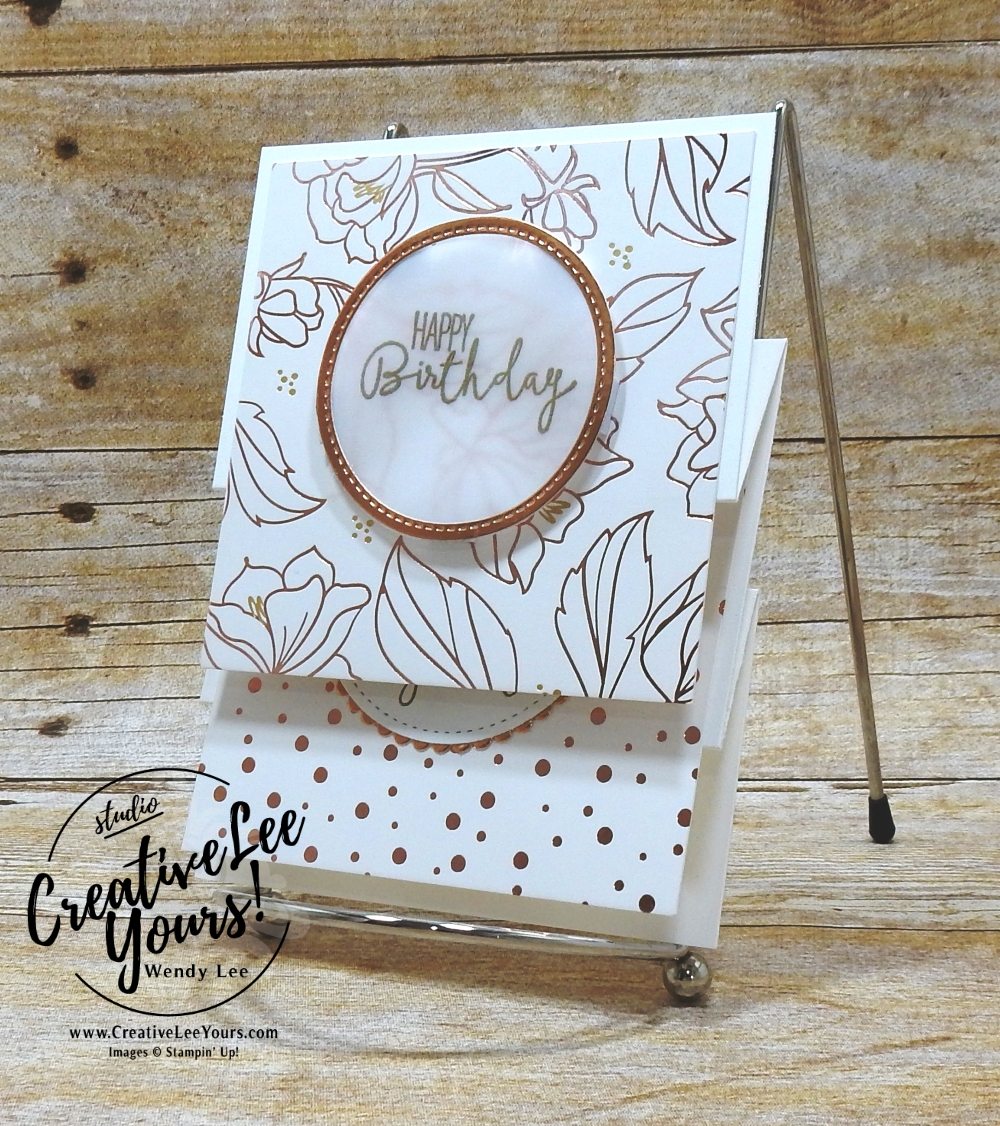 Vertical Stretch Birthday by wendy lee,cardmaking, handmade card, rubber stamps, stamping, stampin up,#creativeleeyours, creatively yours, creative-lee yours, SU, SU cards, fun fold, special celebrations stamp set, springtime foils, SAB, FREE product, Sale-a-bration,free printable tutorial