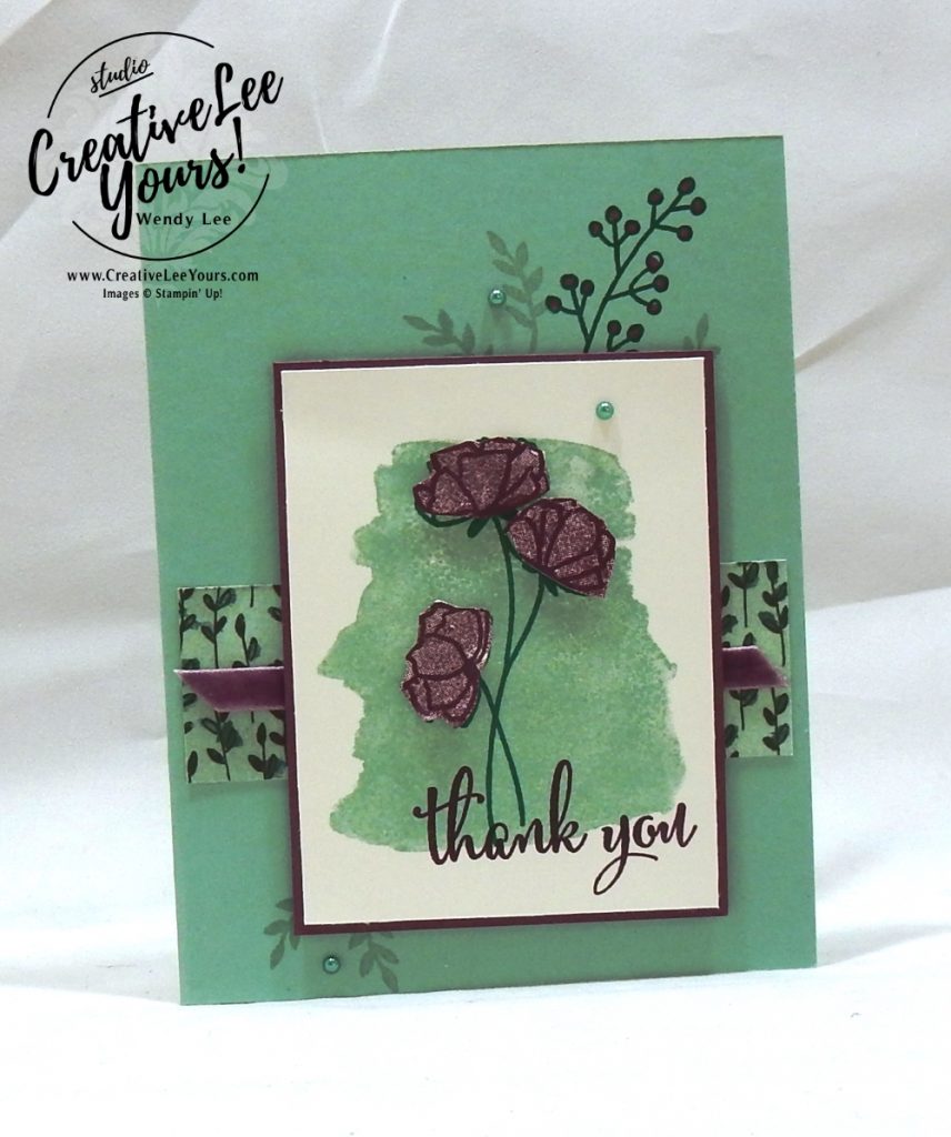 Thank you, cardmaking, handmade card, rubber stamps, stamping, stampin up, wendy Lee, #creativeleeyours, creatively yours, creative-lee yours, SU, SU cards, love what you do stamp set, share what you love, promotion, birthday