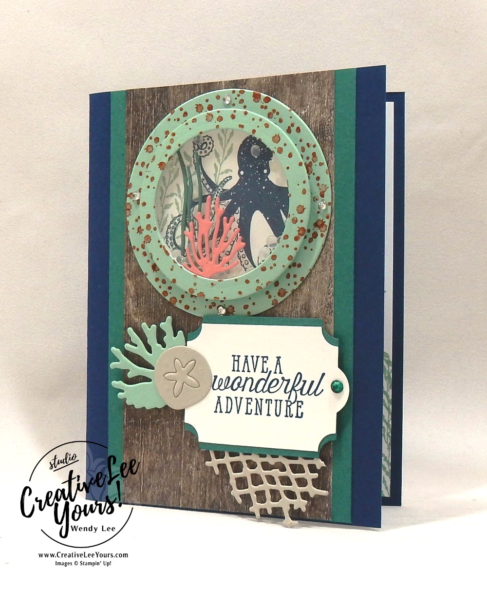 Wonderful Adventure Shaker by Jennifer Hamlin, Stampin Up, stamping, handmade card, friend, thank you, birthday, #creativeleeyours, creatively yours, creative-lee yours, diemonds team swap, sea of textures stamp set, SU, SU cards, rubber stamps