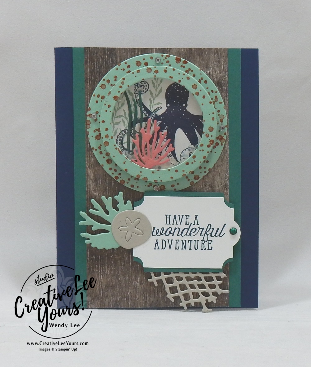 Wonderful Adventure Shaker by Jennifer Hamlin, Stampin Up, stamping, handmade card, friend, thank you, birthday, #creativeleeyours, creatively yours, creative-lee yours, diemonds team swap, sea of textures stamp set, SU, SU cards, rubber stamps