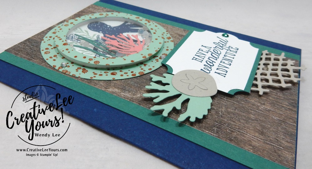 Wonderful Adventure Shaker by Jennifer Hamlin, Stampin Up, stamping, handmade card, friend, thank you, birthday, #creativeleeyours, creatively yours, creative-lee yours, diemonds team swap, sea of textures stamp set, SU, SU cards, rubber stamps