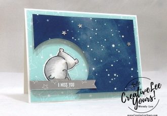 I Miss You by Wendy Lee,Go For Greece blog hop, kylie bertucci, cardmaking, handmade card, rubber stamps, stamping, stampin up, #creativeleeyours, creatively yours, creative-lee yours, SU, SU cards, incentive trip,  a little wild stamp set, cut out window, twinkle twinkle, baby