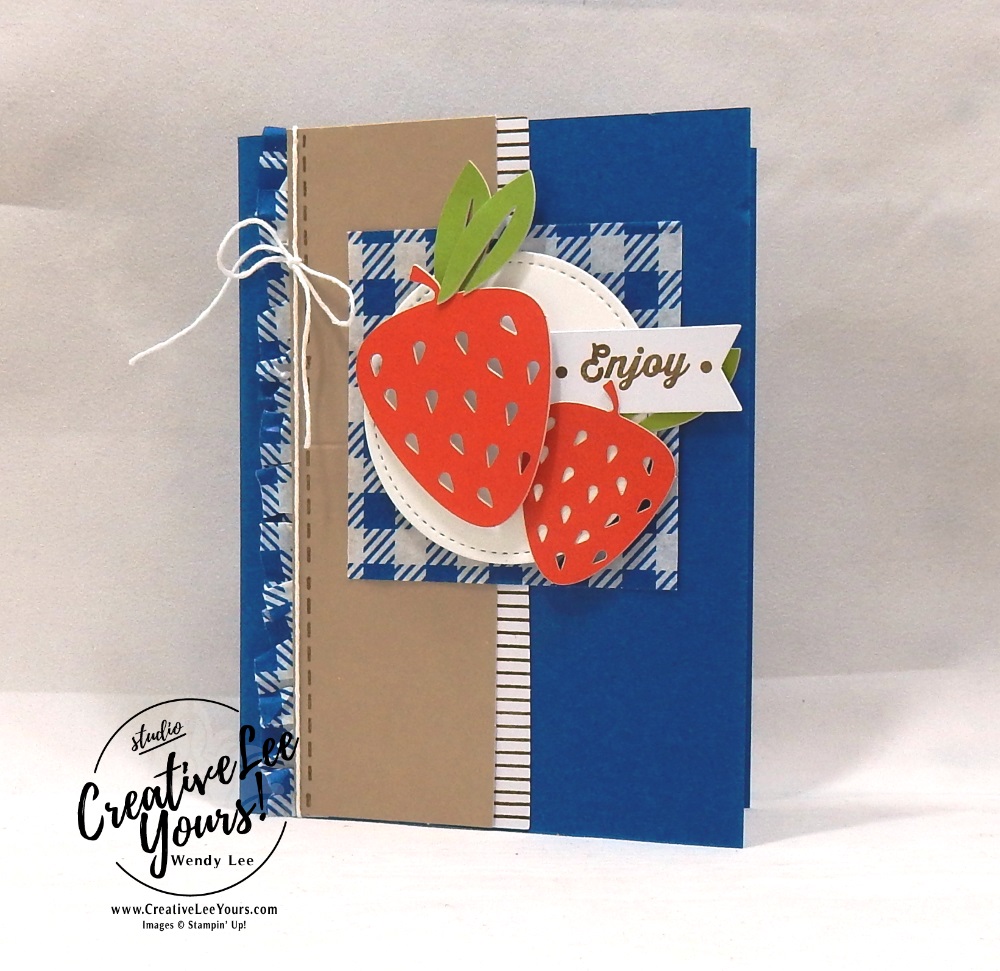 Enjoy, July 2018 picnic paradise Paper Pumpkin Kit by wendy lee, stampin up, handmade cards, rubber stamps, stamping, kit, subscription, #creativeleeyours, creatively yours, creative-lee yours, birthday, friend, thank you, congrats, alternate