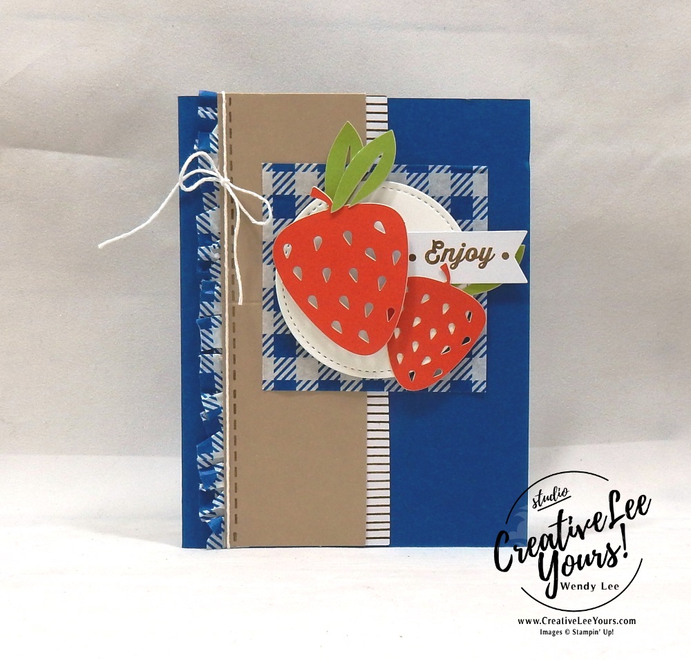 Enjoy, July 2018 picnic paradise Paper Pumpkin Kit by wendy lee, stampin up, handmade cards, rubber stamps, stamping, kit, subscription, #creativeleeyours, creatively yours, creative-lee yours, birthday, friend, thank you, congrats, alternate