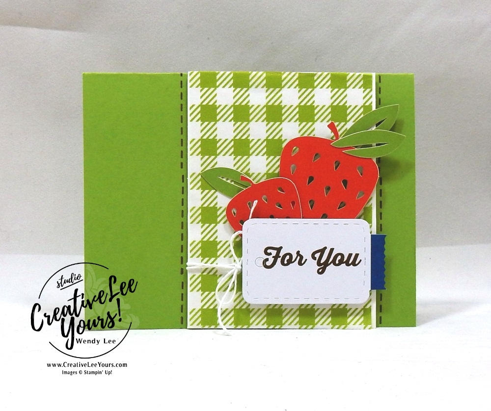 Strawberry For You, July 2018 picnic paradise Paper Pumpkin Kit by wendy lee, stampin up, handmade cards, rubber stamps, stamping, kit, subscription, #creativeleeyours, creatively yours, creative-lee yours, birthday, friend, thank you, congrats, alternate