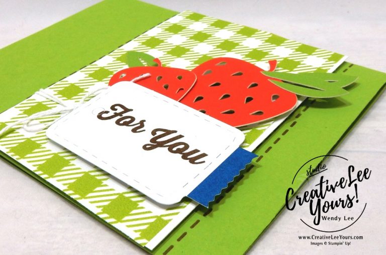 Strawberry For You, July 2018 picnic paradise Paper Pumpkin Kit by wendy lee, stampin up, handmade cards, rubber stamps, stamping, kit, subscription, #creativeleeyours, creatively yours, creative-lee yours, birthday, friend, thank you, congrats, alternate