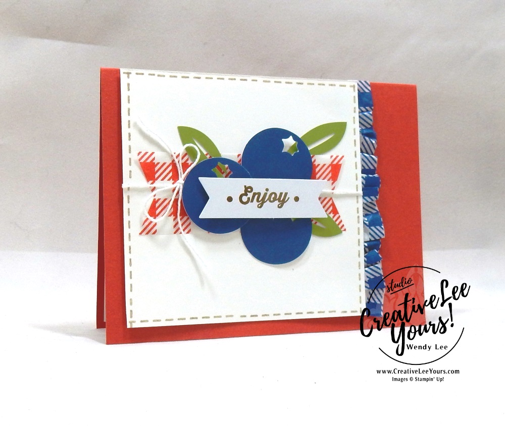 Enjoy, July 2018 picnic paradise Paper Pumpkin Kit by wendy lee, stampin up, handmade cards, rubber stamps, stamping, kit, subscription, #creativeleeyours, creatively yours, creative-lee yours, birthday, friend, thank you, congrats, alternate, SU