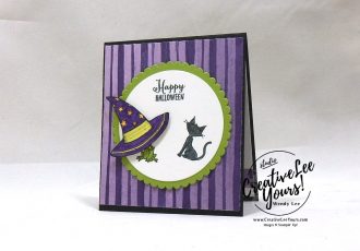 Happy Halloween by Aimee Smith, wendy lee, Stampin Up, stamping, handmade card, kids, #creativeleeyours, creatively yours, creative-lee yours, diemonds team swap, spooky sweets stamp set, cauldron bubble stamp set, SU, SU cards, rubber stamps, treats, toil & trouble, Trick or treat