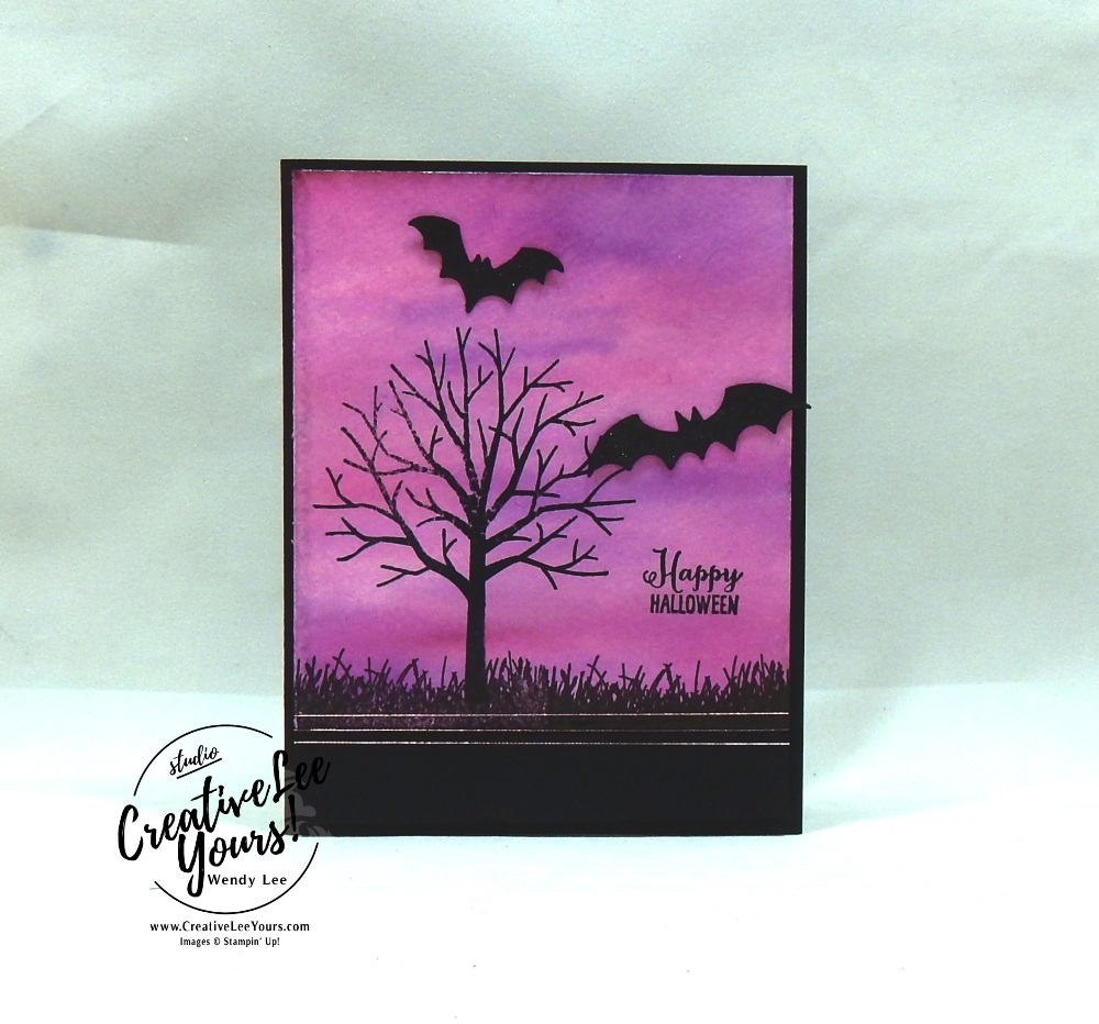 Halloween Bats by Jennifer Hamlin, wendy lee, Stampin Up, stamping, handmade card, kids, #creativeleeyours, creatively yours, creative-lee yours, diemonds team swap, spooky sweets stamp set, sheltering tree, SU, SU cards, rubber stamps
