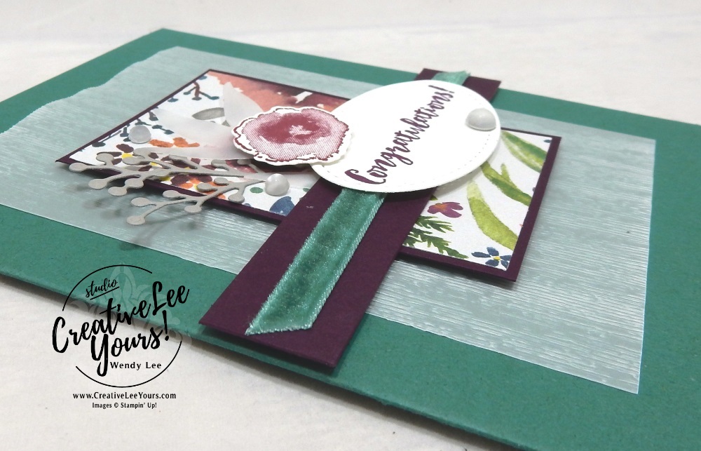 Frosted Floral Card Class by wendy lee, Stampin Up, #creativeleeyours, wendy lee, creatively yours, creative-lee yours, stamping, paper crafting, handmade, occasion cards, online class, SU, wedding, congratulations, holiday, Kylie’s International Highlights Blog Hop