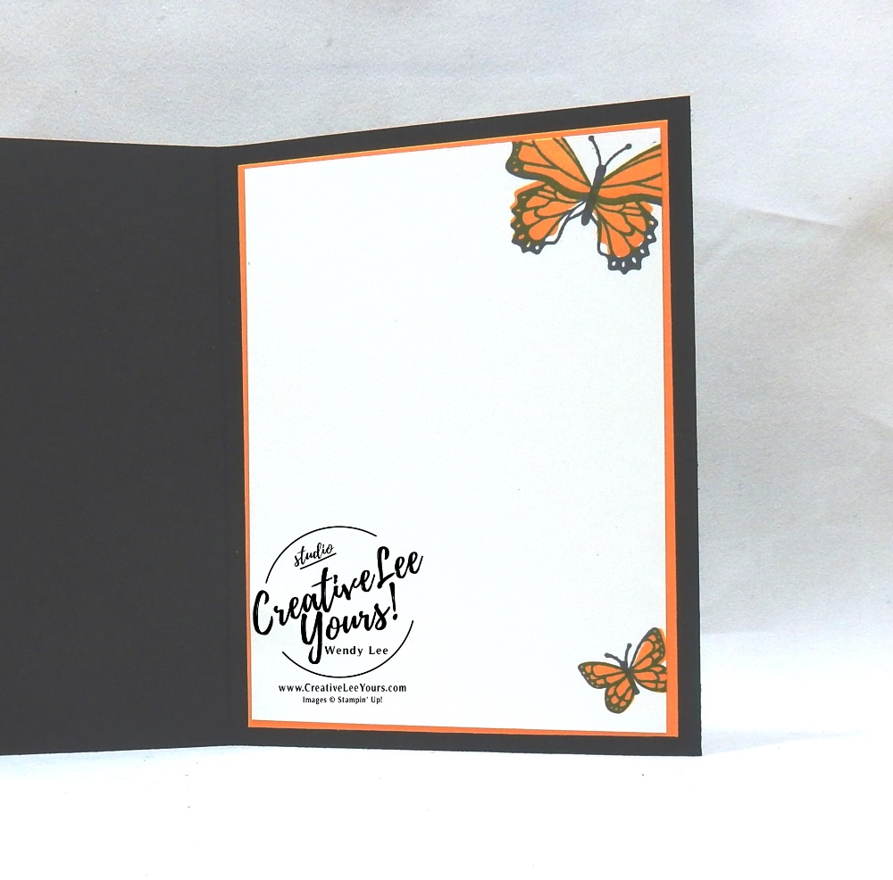 So Very Much by wendy lee, Stampin Up, stamping, handmade card, friend, thank you, birthday, #creativeleeyours, creatively yours, creative-lee yours, SU, SU cards, rubber stamps, demonstrator, business, DIY, cling stamps, butterfly gala, black and white, fast & easy, spotlighting, 2 step stamping, butterfly punch, tutorial, card club, FMN, Forget me Knot, butterflies