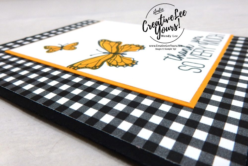 Simple Stamping Butterflies by wendy lee, Stampin Up, stamping, handmade card, friend, thank you, birthday, #creativeleeyours, creatively yours, creative-lee yours, SU, SU cards, rubber stamps, demonstrator, business, DIY, cling stamps, #simplestamping, butterfly gala, black and white, fast & easy, spotlighting, 2 step stamping
