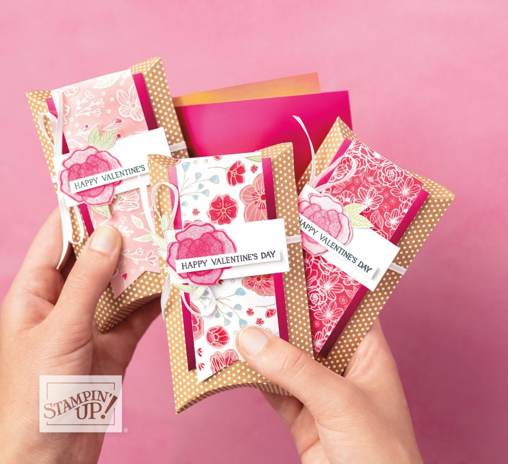 wendy lee, Stampin Up, #creativeleeyours, creatively yours, creative-lee yours, SU, DIY, paper craft, Grapefruit Grove & Lovely Lipstick Foil Sheets, video, product tips, product highlights, DIY, Free stamps, Sale-a-Bration, SAB, flowers, Forever lovely stamp set, all my love, pillow boxes, 3D, treats