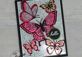 Glitter Stained Glass by Wendy Lee, Tutorial, card club, stampin Up, SU, #creativeleeyours, hand made card, technique, friend, birthday, stamping, creatively yours, creative-lee yours, beauty abounds stamp set, butterfly beauty framelits, DIY, FMN, forget me knot, January 2019, class, blends, card club