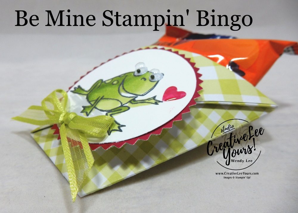 Hoppy Love Diaper Fold by Wendy Lee, Tutorial, be mine stampin bingo, stampin Up, SU, #creativeleeyours, hand made card, love, anniversary, valentine, hearts, friend, stamping, creatively yours, creative-lee yours, so hoppy together stamp set, DIY, class, game, tutorial, #simplestamping, treat pouch