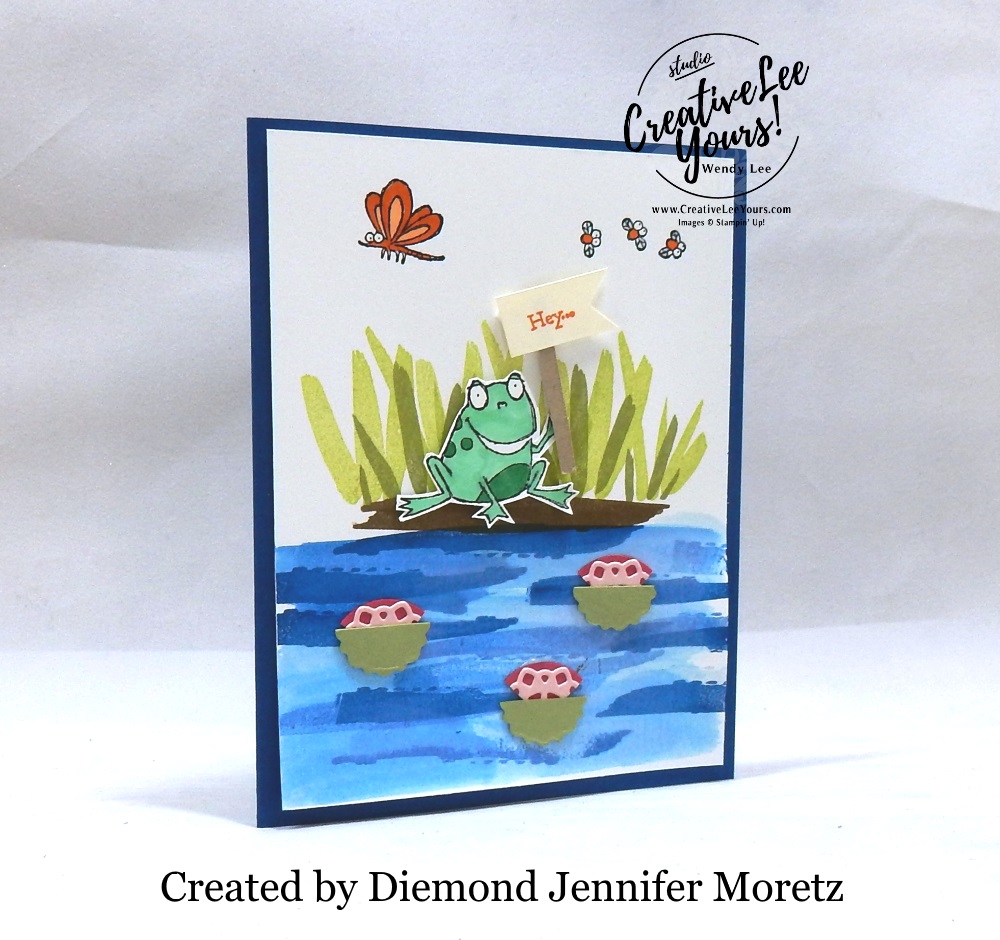 Hey by Jennifer Moretz, wendy lee, Stampin Up, stamping, handmade card, friend, thank you, birthday, thinking of you, #creativeleeyours, creatively yours, creative-lee yours, SU, SU cards, rubber stamps, demonstrator, business, DIY, cling stamps, so hoppy together stamp set, diemonds team swap,, kids card, masculine