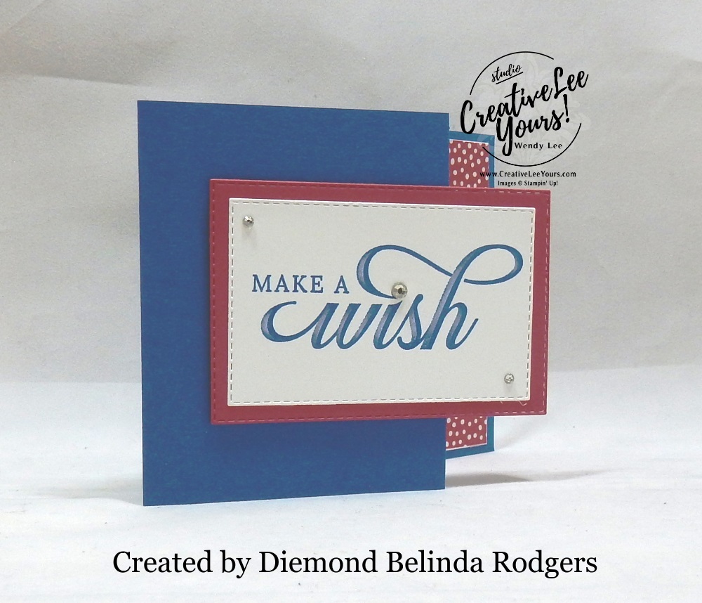 Make A Wish by Belinda Rodgers, Wendy lee, Stampin Up, stamping, handmade card, friend, thank you, birthday, #creativeleeyours, creatively yours, creative-lee yours, SU, SU cards, rubber stamps, paper crafting, all occasions, DIY, diemonds team swap, life is grand stamp set, business opportunity