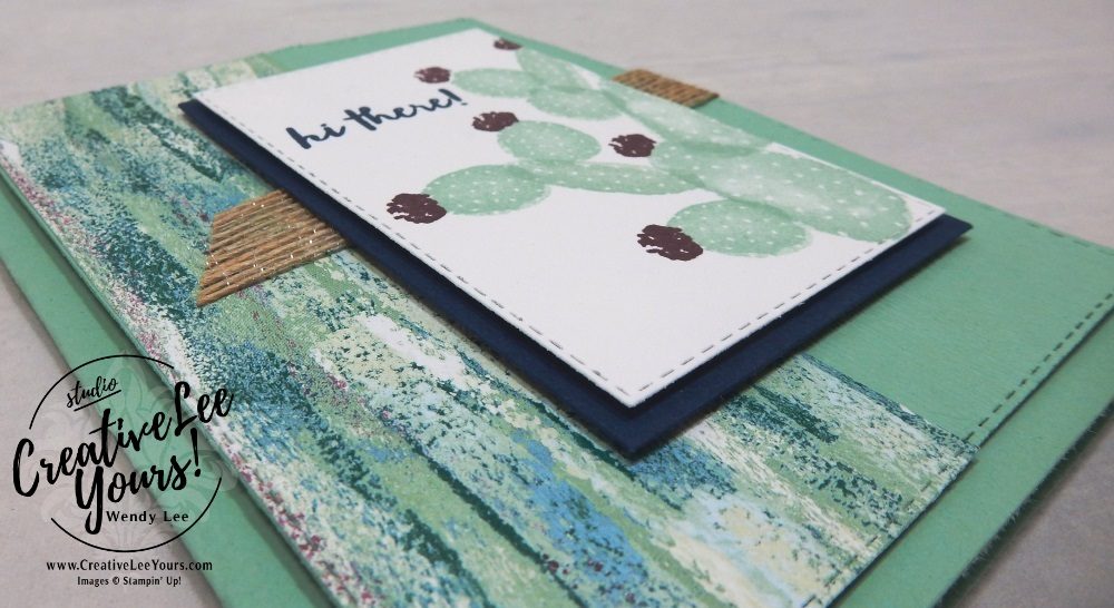 Flowering Desert Card Class , You're Awesome by wendy lee, Stampin Up, #creativeleeyours, wendy lee, creatively yours, creative-lee yours, stamping, paper crafting, handmade, fast & easy all occasion cards, class, friend, flowering desert stamp set, faux suede technique, pattern paper, #loveitchopit, international highlights, kylie bertucci, card contest, cactus, encouragement, friend, awesome, winners hop, one sheet wonder