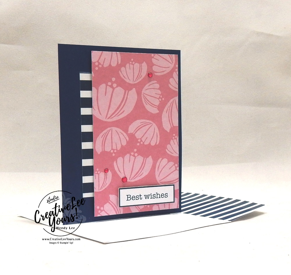 Best Wishes by Wendy Lee, stampin Up, SU, #creativeleeyours, hand made card, friend, birthday, hello, wedding, stamping, creatively yours, creative-lee yours, happiness blooms, memories & more, DIY, flowers, teacher, secretary, mothers day, #simplestamping, fast & easy