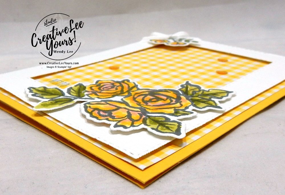 Framed Roses Hello by Wendy Lee, Tutorial, card club, stampin Up, SU, #creativeleeyours, hand made card, technique, friend, birthday, hello, sympathy, stamping, creatively yours, creative-lee yours, petal palette stamp set, DIY, class, flowers, teacher, secretary, mothers day
