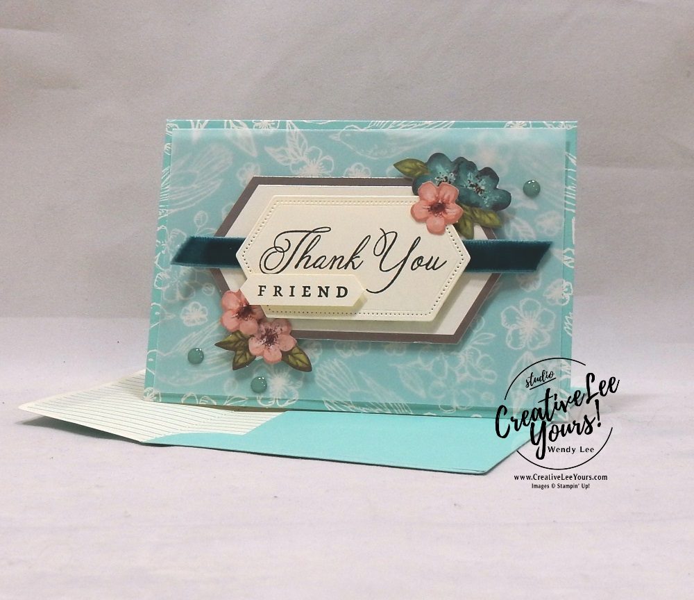 May 2019 Hug’s from Shelli Paper Pumpkin Kit by wendy lee, stampin up, handmade cards, rubber stamps, stamping, kit, subscription, #creativeleeyours, creatively yours, creative-lee yours, birthday, celebration, graduation, anniversary, alternate, bonus tutorial, fast & easy, DIY, #simplestamping, limited edition, birds, collectible, spring, elegant, feminine, video, card kit, feathers