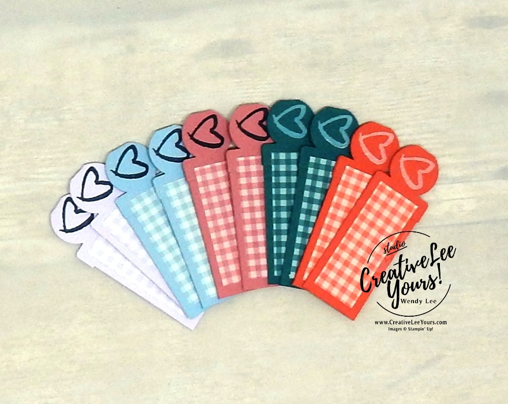 In-Color Bookmark/Catalog Tabs by wendy lee, Stampin Up, #creativeleeyours, creatively yours, creative-lee yours, stamping, paper crafting, handmade, all occasion,  a good man stamp set, DSP, patternpaper, catalog kick off, in-colors, tutorial, tab punch