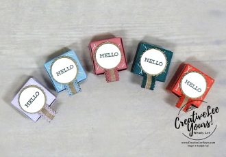 Itty Bitty Pop Up Treat Boxes by wendy lee, Stampin Up, #creativeleeyours, creatively yours, creative-lee yours, stamping, paper crafting, handmade, all occasion, candy treat, 3D, class, friend, free as a bird stamp set, stamp set, embossing, DSP, patternpaper, catalog kick off, in-colors, tutorial