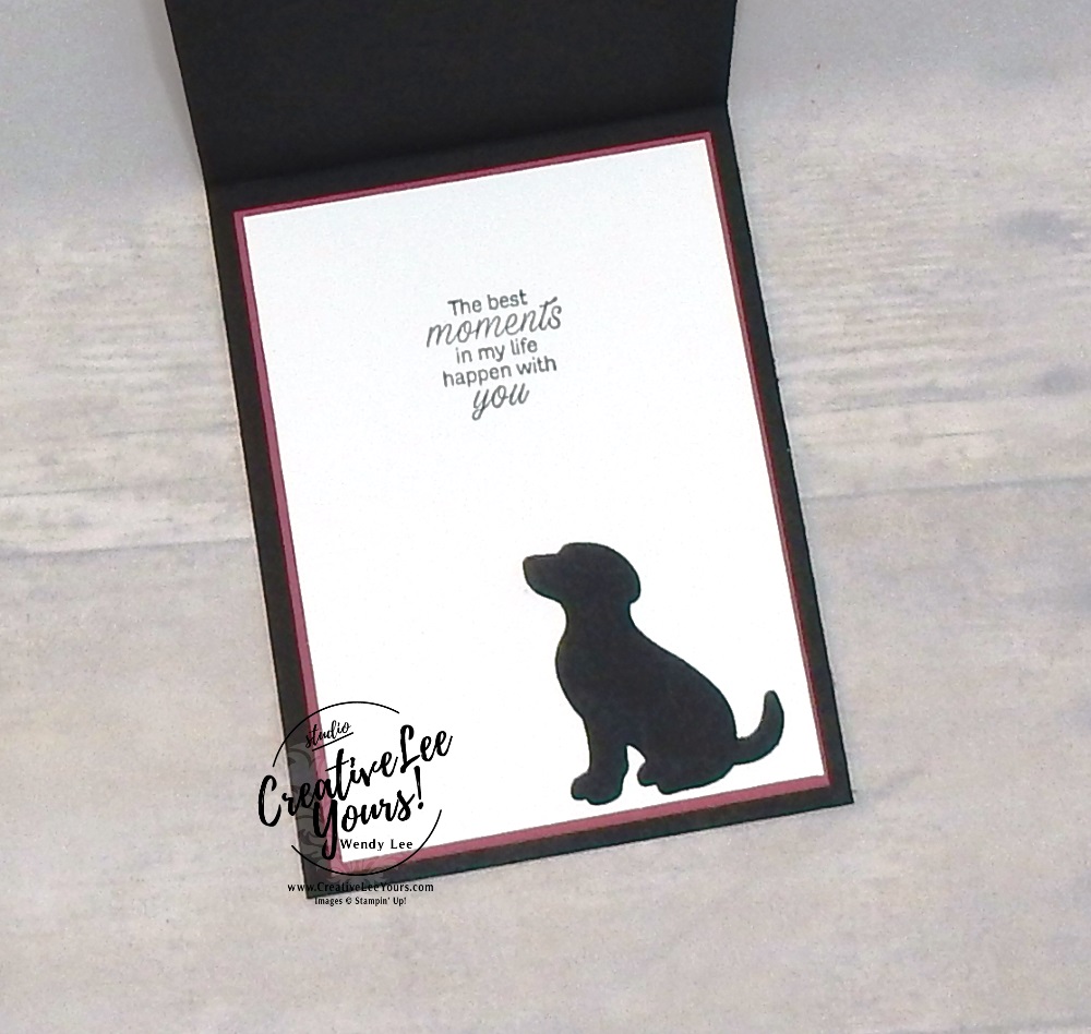Hey Friend by Wendy Lee, Tutorial, stampin Up, SU, #creativeleeyours, hand made card, friend, birthday, hello, thanks, dog, puppy celebration, stamping, creatively yours, creative-lee yours, daisy lane stamp set, itty bitty greetings stamp set, dog builder punch, DIY, texture