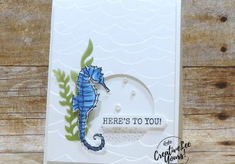 Seaside Spray Seahorse, 2019 2020 annual catalog, 2019-2021 In Colors, club, Wendy Lee, stampin up, papercrafting, #creativeleeyours, creativelyyours, creative-lee yours, SU, pattern paper, accessories, seahorse, beach, summer fun, stampin up, DSP, ink, new colors