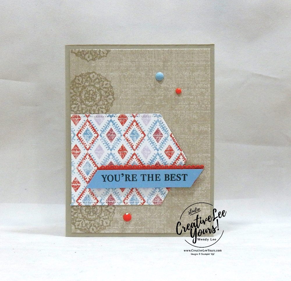 You're The Best by Wendy Lee, July 2019 On My Mind Paper Pumpkin Kit, , stampin up, handmade cards, rubber stamps, stamping, kit, subscription, #creativeleeyours, creatively yours, creative-lee yours, birthday, celebration, graduation, anniversary, smile, thank you, amazing, alternate, bonus tutorial, fast & easy, DIY, #simplestamping, card kit, nautical, maritime, woven threads, garden lane, come sail away, pattern paper, stitched nest labels, in color