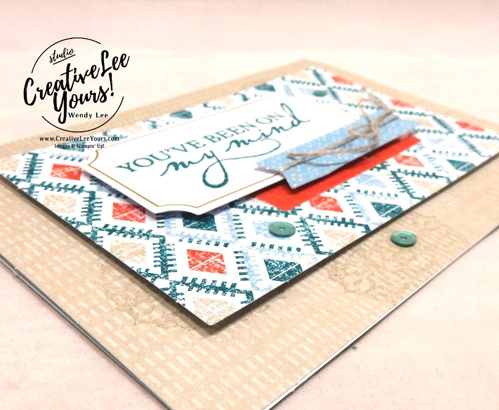 July 2019 On My Mind Paper Pumpkin Kit, wendy lee, stampin up, handmade cards, rubber stamps, stamping, kit, subscription, #creativeleeyours, creatively yours, creative-lee yours, birthday, celebration, graduation, anniversary, smile, thank you, amazing, alternate, bonus tutorial, fast & easy, DIY, #simplestamping, card kit, nautical, maritime, woven threads, garden lane, come sail away