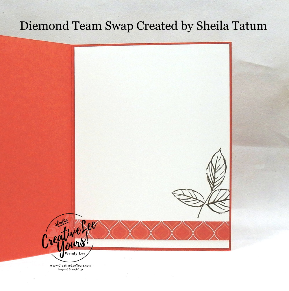 Wild Rose by Sheila Tatum, wendy lee, 2019-2021 In Colors, Wendy Lee, stampin up, papercrafting, #creativeleeyours, creativelyyours, creative-lee yours, SU, pattern paper, 2 step stamping, 3 step stamping, rose, fall, flowers, stampin up, DSP, ink, new colors, diemonds team swap