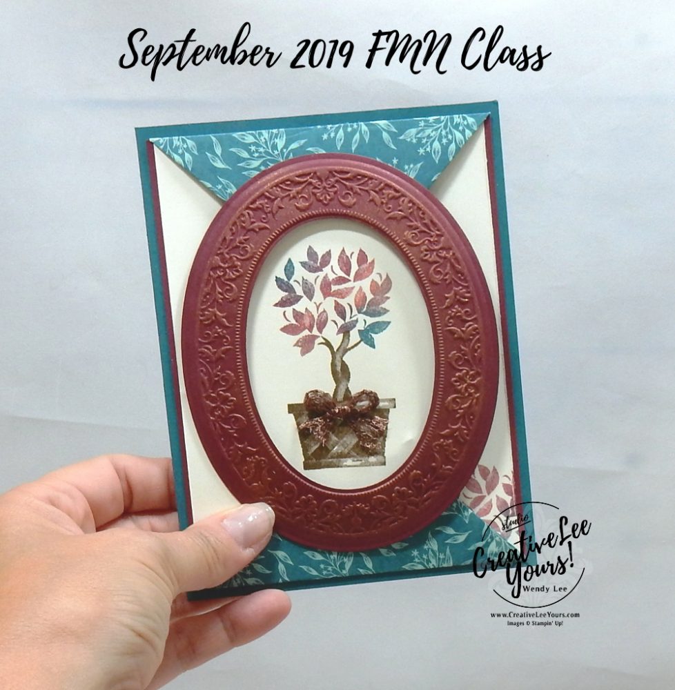 Metallic Blooms Fun Fold by Wendy Lee, Tutorial, card club, stampin Up, SU, #creativeleeyours, hand made card, technique, beauty & joy stamp set, embossing, harvest, fall, thanksgiving, blessed, thankful, grateful, friend, birthday, hello, thanks, celebration, stamping, creatively yours, creative-lee yours, topiary, DIY, FMN, forget me knot, September 2019, class, card club, technique, metallic, heirloom, dauber