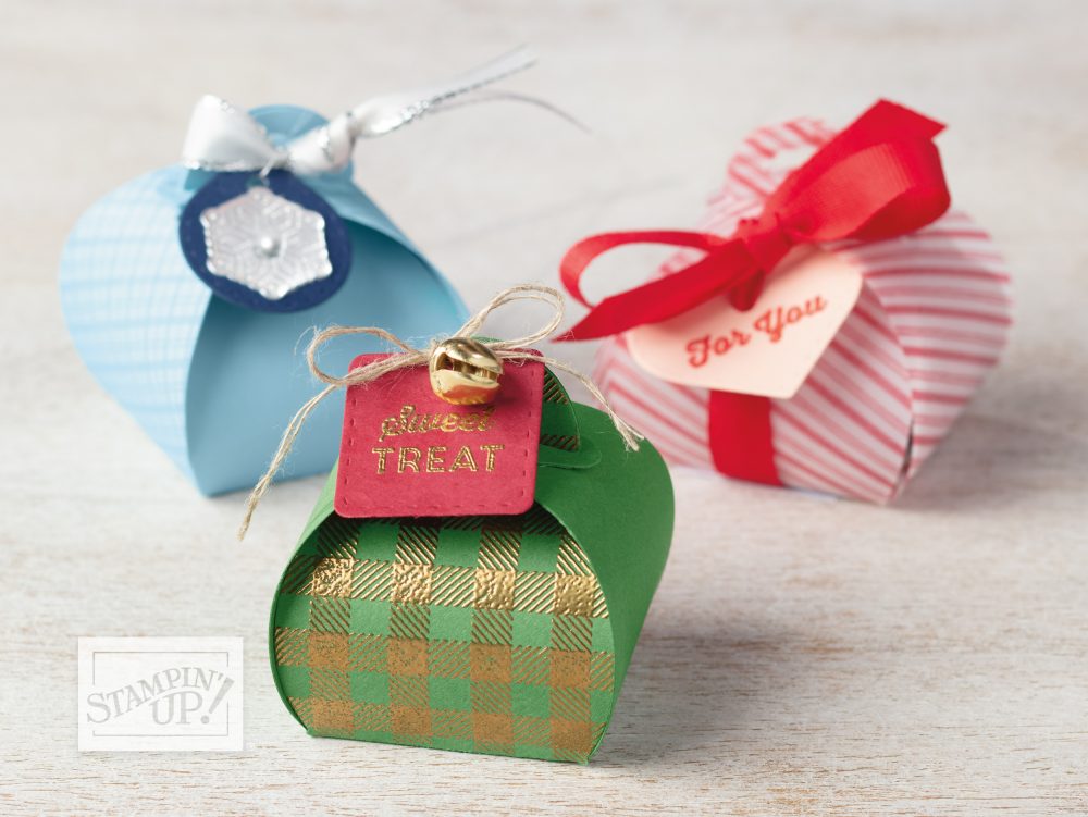 Mini Curvy Keepsakes Project with Wendy Lee, stampin Up, SU, #creativeleeyours, hand made card, tags, gifts, package, treats, friend, birthday, hello, thanks, celebration, best wishes, kindness, creatively yours, creative-lee yours, DIY, pattern paper, fast & easy, masculine, kids, ornament