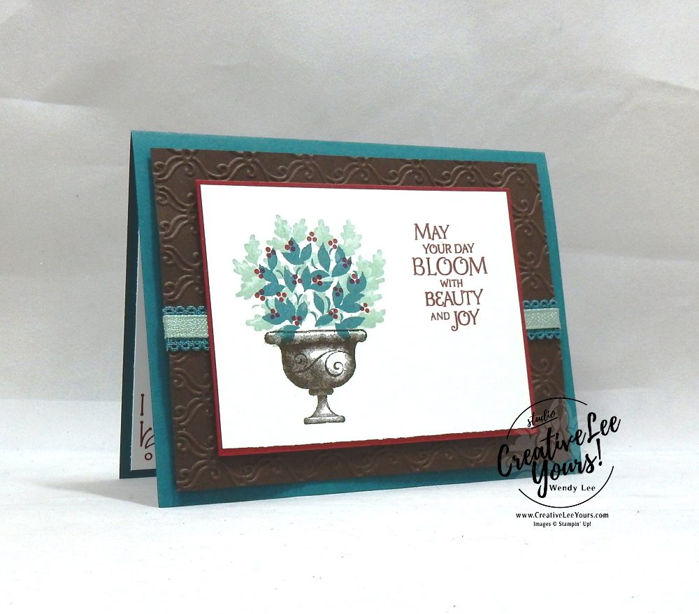 Beauty & Joy by Wendy Lee, Tutorial, card club, stampin Up, SU, #creativeleeyours, hand made card, technique, beauty & joy stamp set, embossing, harvest, fall, thanksgiving, blessed, thankful, grateful, friend, birthday, hello, thanks, celebration, stamping, creatively yours, creative-lee yours, topiary, DIY, class, card club, technique