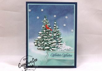 Winter Wishes by Wendy Lee, October 2019 Paper Pumpkin Kit, stampin up, handmade cards, rubber stamps, stamping, kit, subscription, #creativeleeyours, creatively yours, creative-lee yours, celebration, smile, thank you,  alternate, bonus tutorial, fast & easy, DIY, #simplestamping, card kit, tags, holiday, Christmas, #simplestamping, cardinal, trees, winter wishes, snowflakes
