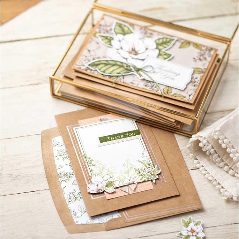 Magnolia Lane Memories & More card pack with Wendy Lee, stampin Up, SU, #creativeleeyours, hand made card, memories, heartwarming, friend, birthday, hello, thanks, celebration, encouragement, stamping, creatively yours, creative-lee yours, DIY, crafting, papercrafts, #simplestamping,memories & more, memory keeping, video, magnolia, floral, fast & easy, beginner crafter