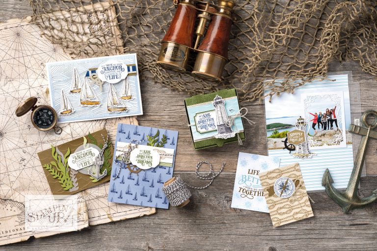 Come Sail Away Memories & More Card Pack with Wendy Lee, stampin Up, SU, #creativeleeyours, hand made card, memories, nautical, masculine, journey, maritime, friend, birthday, ships, lighthouse, anchor, hello, thanks, celebration, encouragement, stamping, creatively yours, creative-lee yours, DIY, crafting, papercrafts, #simplestamping, memories & more, memory keeping, video, fast & easy, beginner crafter