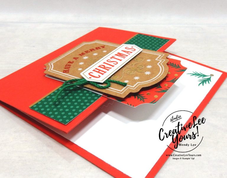 Have a Merry Christmas by Wendy Lee, Tutorial, Joy of Giving tag kit, stampin Up, SU, #creativeleeyours, hand made, technique, joy of giving stamp set, gold foil, Christmas, friend, celebration, stamping, creatively yours, creative-lee yours, DIY, class, kit, #simplestamping, alternate, gift card holders, embossing, deer, holly, FREE gift, masculine,#patternpaper