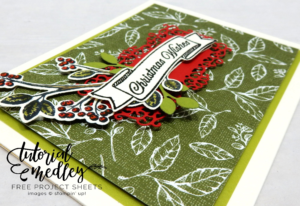 Toile Christmas by Wendy Lee, stampin Up, SU, #creativeleeyours, hand made card, holly, Christmas, friend, stamping, creatively yours, creative-lee yours, toile christmas stamp set, DIY, tutorial medley, ornate frames, christmas cardinal, coloring with blends, patternpaper