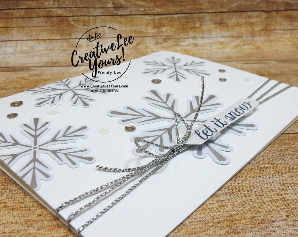 Let it snow by Wendy Lee, November 2019 Paper Pumpkin Kit, stampin up, handmade cards, rubber stamps, stamping, kit, subscription, #creativeleeyours, creatively yours, creative-lee yours, celebration, smile, thank you, alternate, bonus tutorial, fast & easy, DIY, #simplestamping, card kit, tags, holiday, Christmas, #simplestamping, cardinal, trees, winter wishes, snowflakes, gifts, alternate