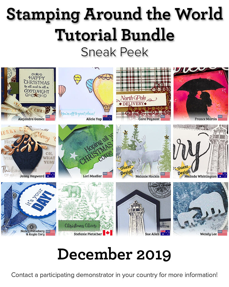 Stamping Around the World Tutorial Bundle, December 2019,blog hop, wendy lee, class, cards, exclusive, #creativeleeyours, creativelee-yours, creatively yours, pattern paper, rubber stamps, Stampin Up, hand made cards, technique, fun fold, DIY, paper crafts
